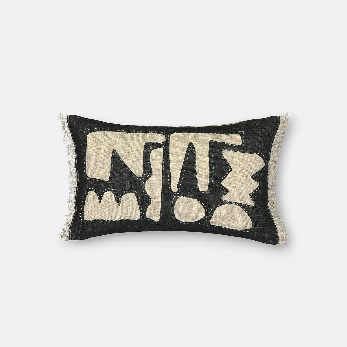 Sokobe Rectangular Cushion Cover - Black, Linen product