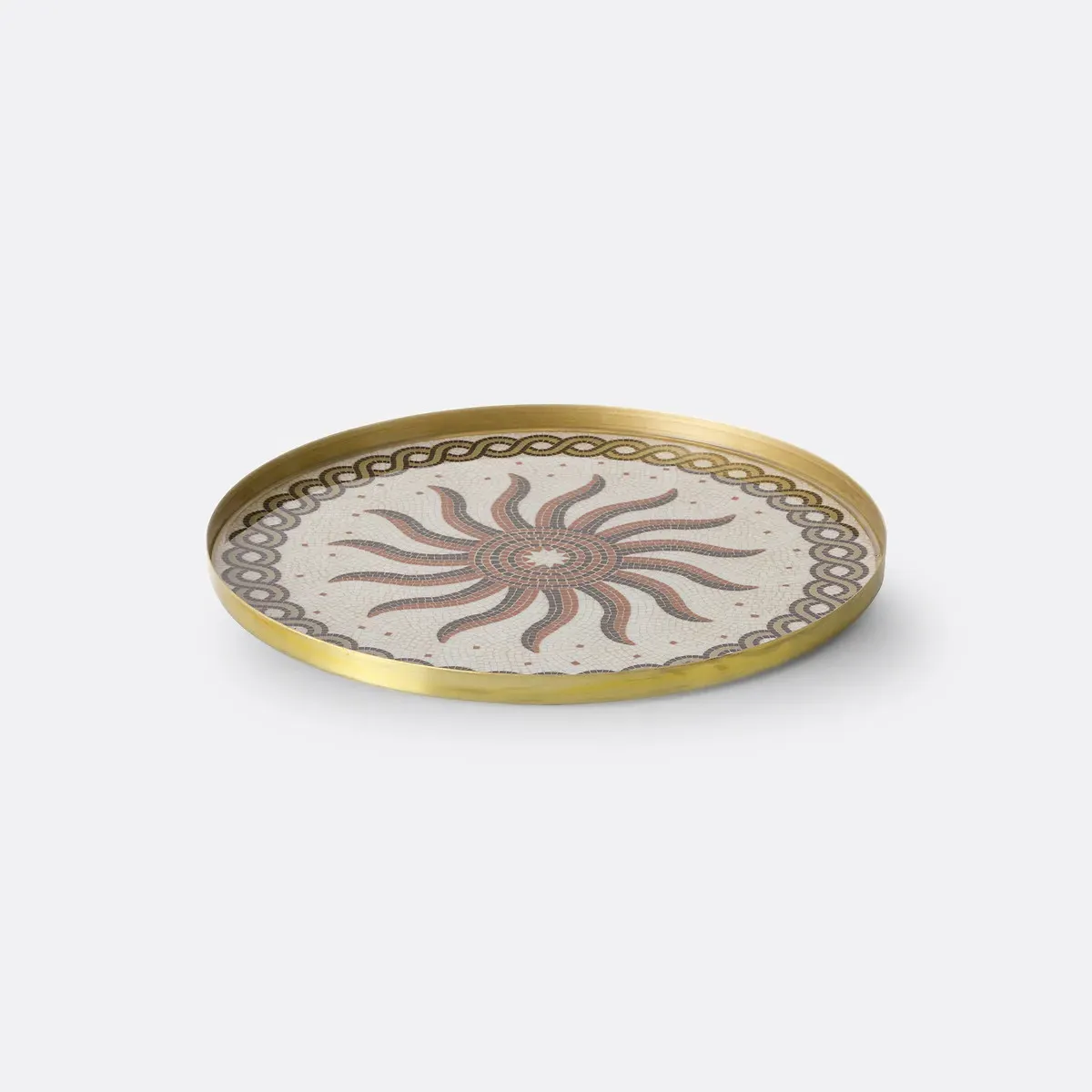 Solaro Round Metal Tray - Gold, Steel product