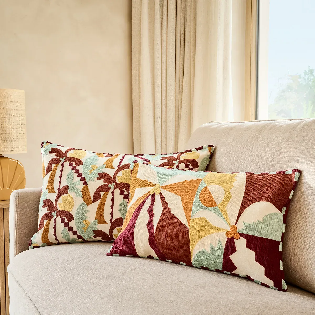 Soley Rectangular Cushion Cover - Multi-Coloured, Cotton alternate view