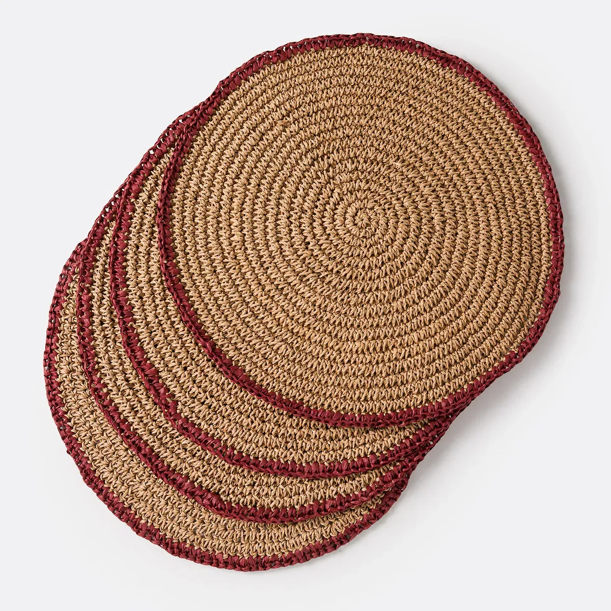 Solia Round Placemats Set of 4 - Natural, Woven Paper product