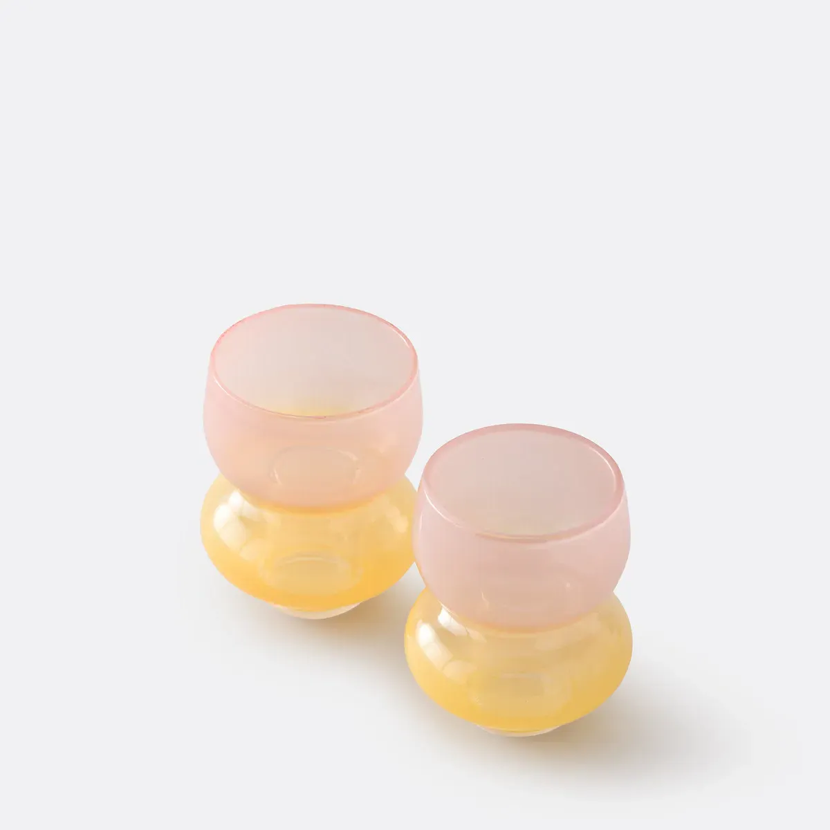 Solya Set of 2 Two-Tone Glass Candleholders - Multi-Coloured product