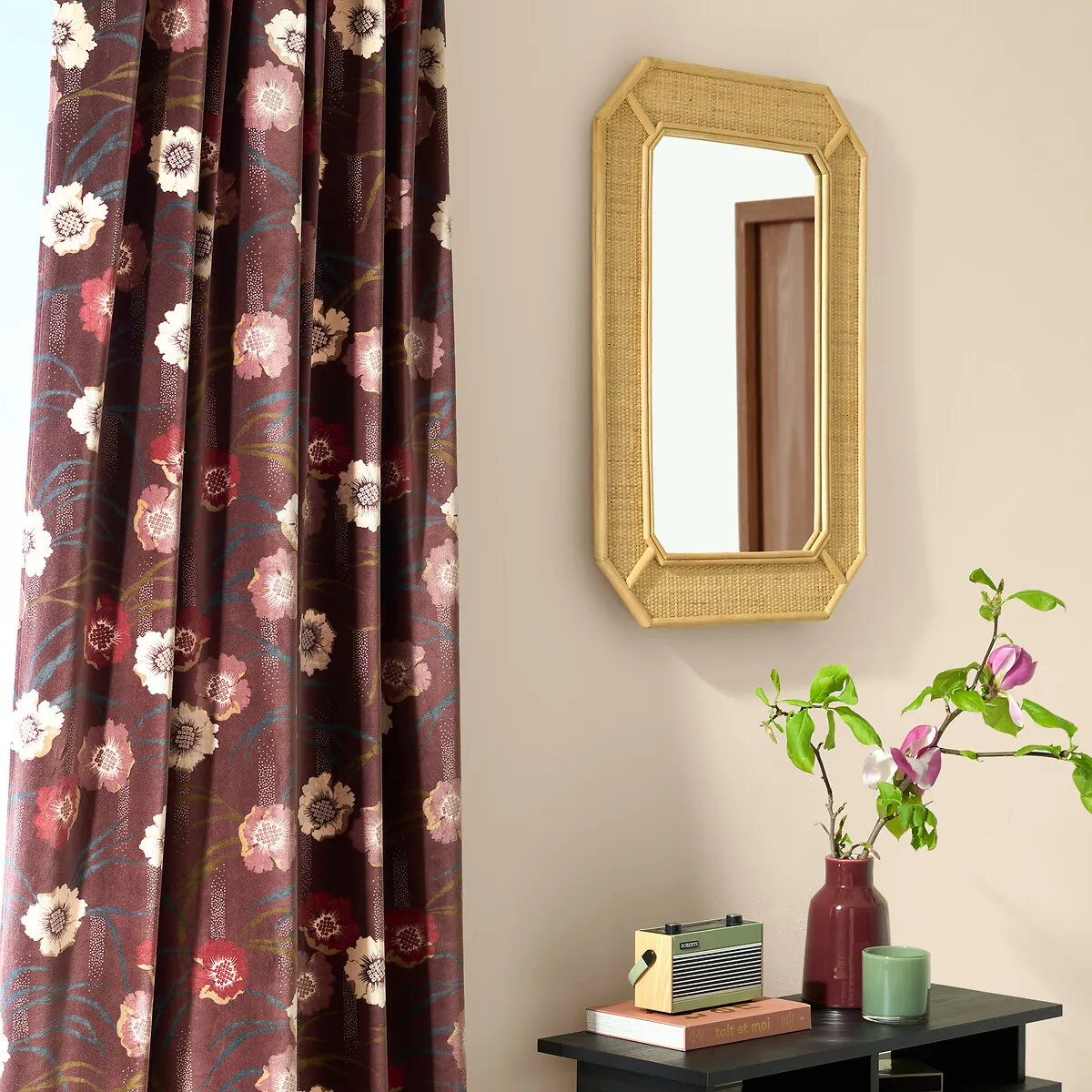 Somea Rattan Wall Mirror - Natural alternate view