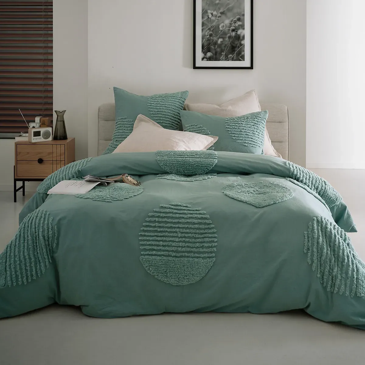 Soren Tufted Duvet Cover - Grey-Green, Cotton product