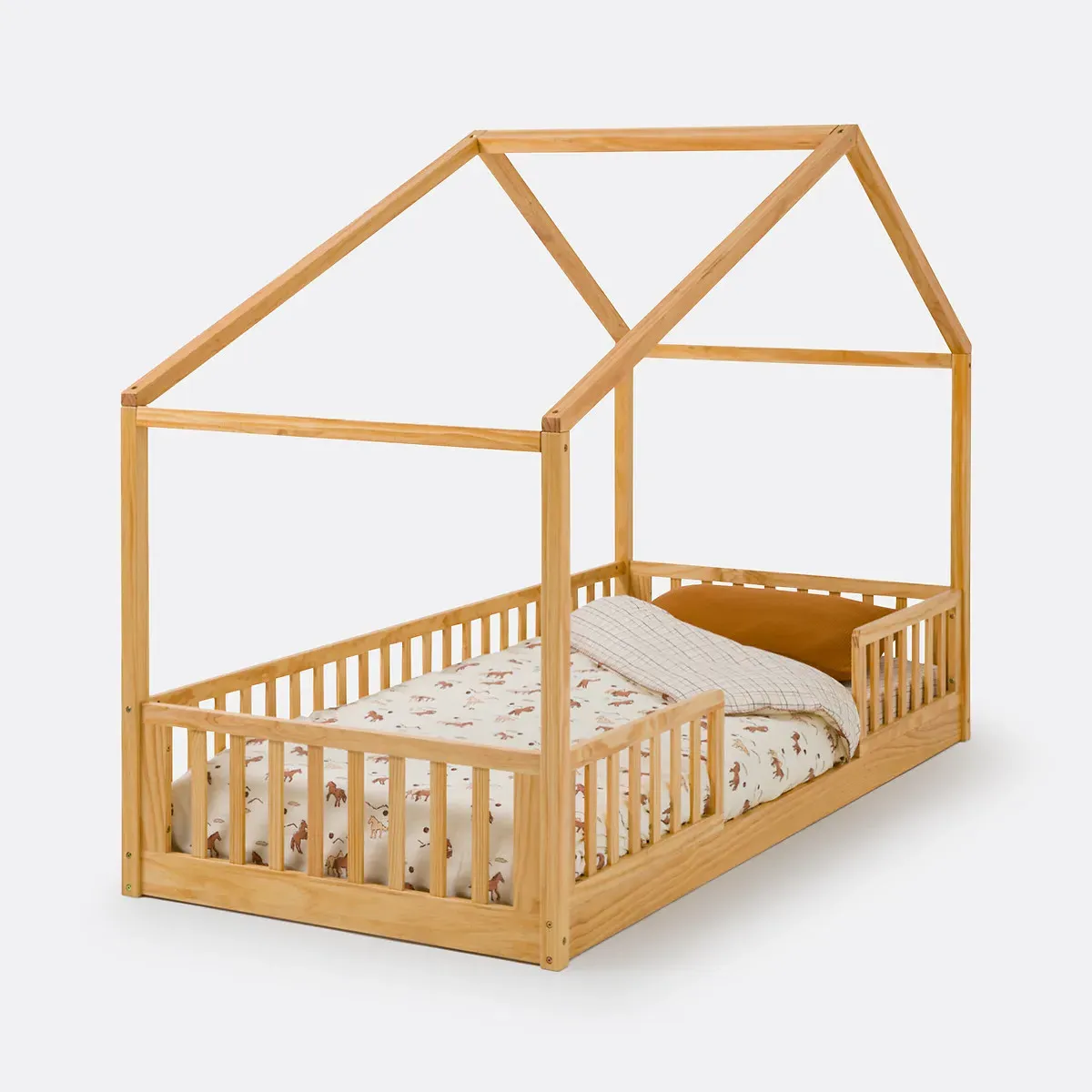 Spidou Cabin Bed with Slatted Base - Natural, Solid Pine product