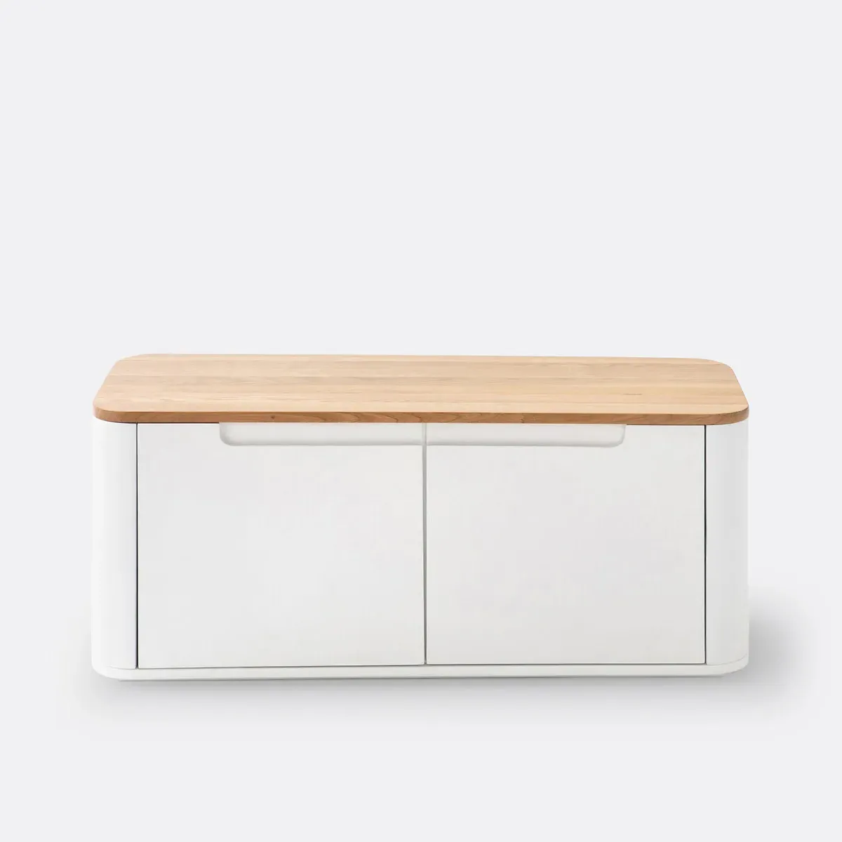 Stolico 2-Door Shoe Storage Bench - White, MDF & Oak alternate view