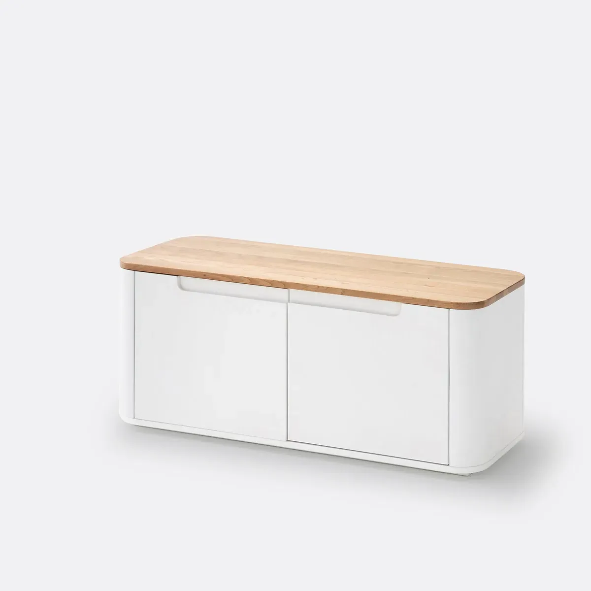Stolico 2-Door Shoe Storage Bench - White, MDF & Oak product