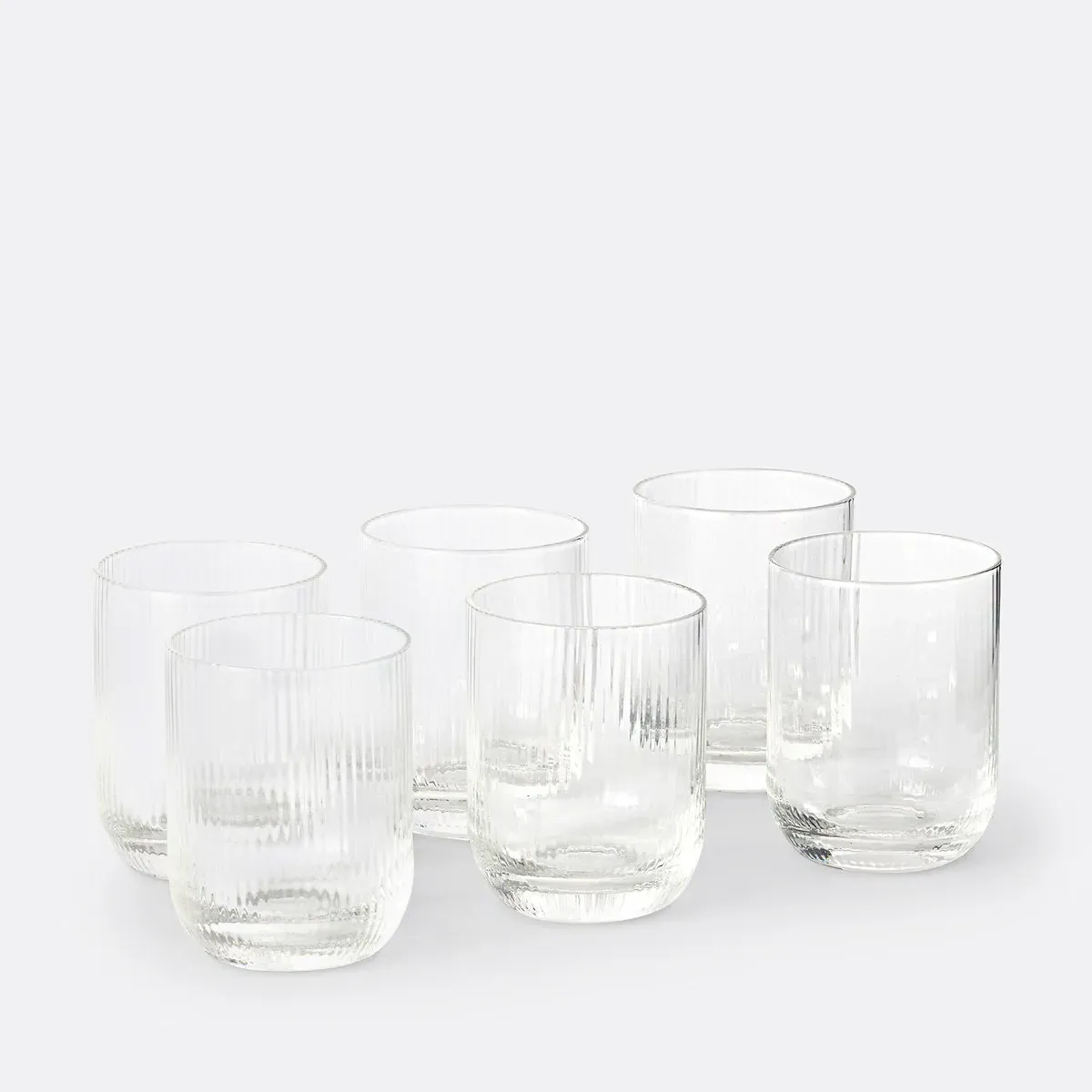 Stria Set of 6 Ridged Water Goblets - Transparent, Glass product