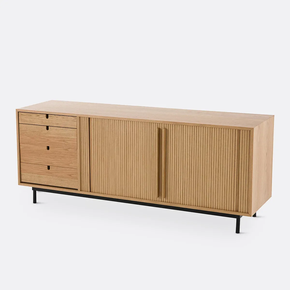 Strio Sideboard with Sliding Doors - Oak, Oak Veneer product