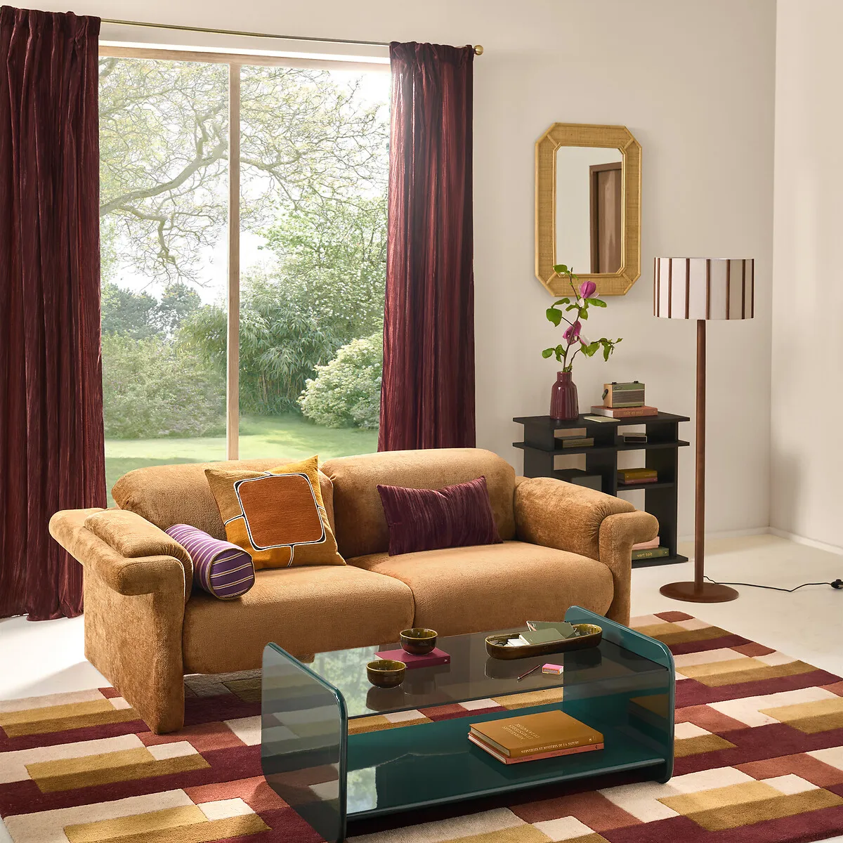 Susana Panne Velvet Curtain with Hidden Tabs - Plum alternate view