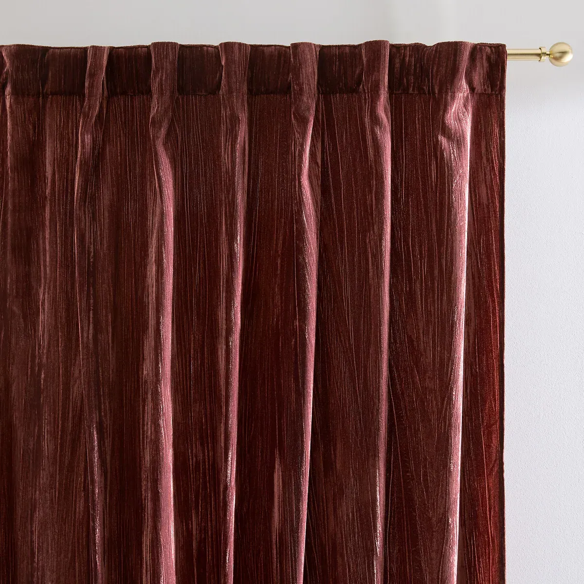 Susana Panne Velvet Curtain with Hidden Tabs - Plum product