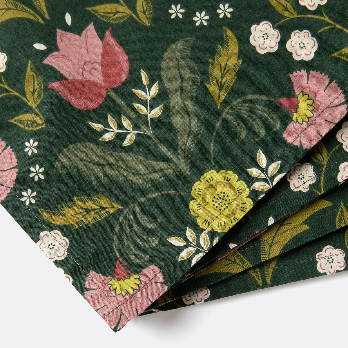 Suzanna Set of 4 Napkins - Green, Washed Cotton alternate view