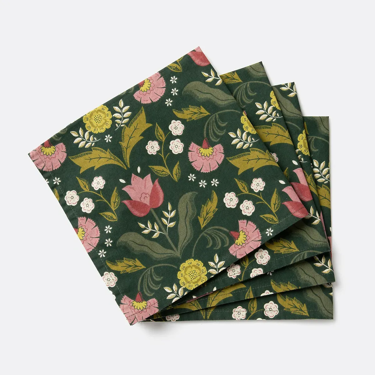 Suzanna Set of 4 Napkins - Green, Washed Cotton product