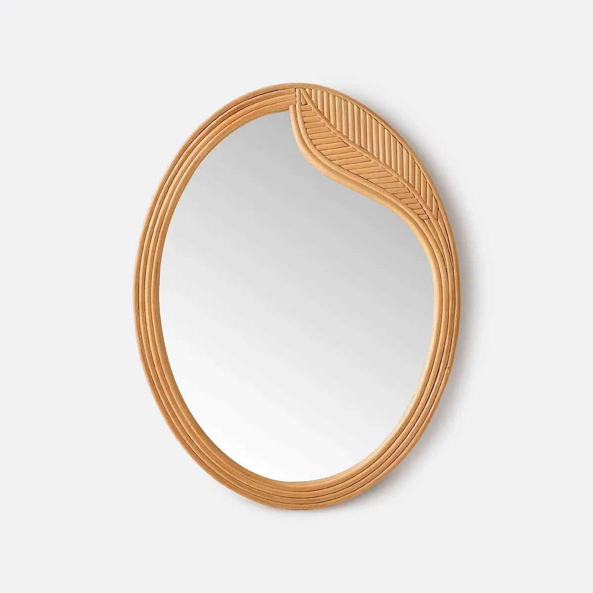Sylea Oval Rattan Wall Mirror - Natural product