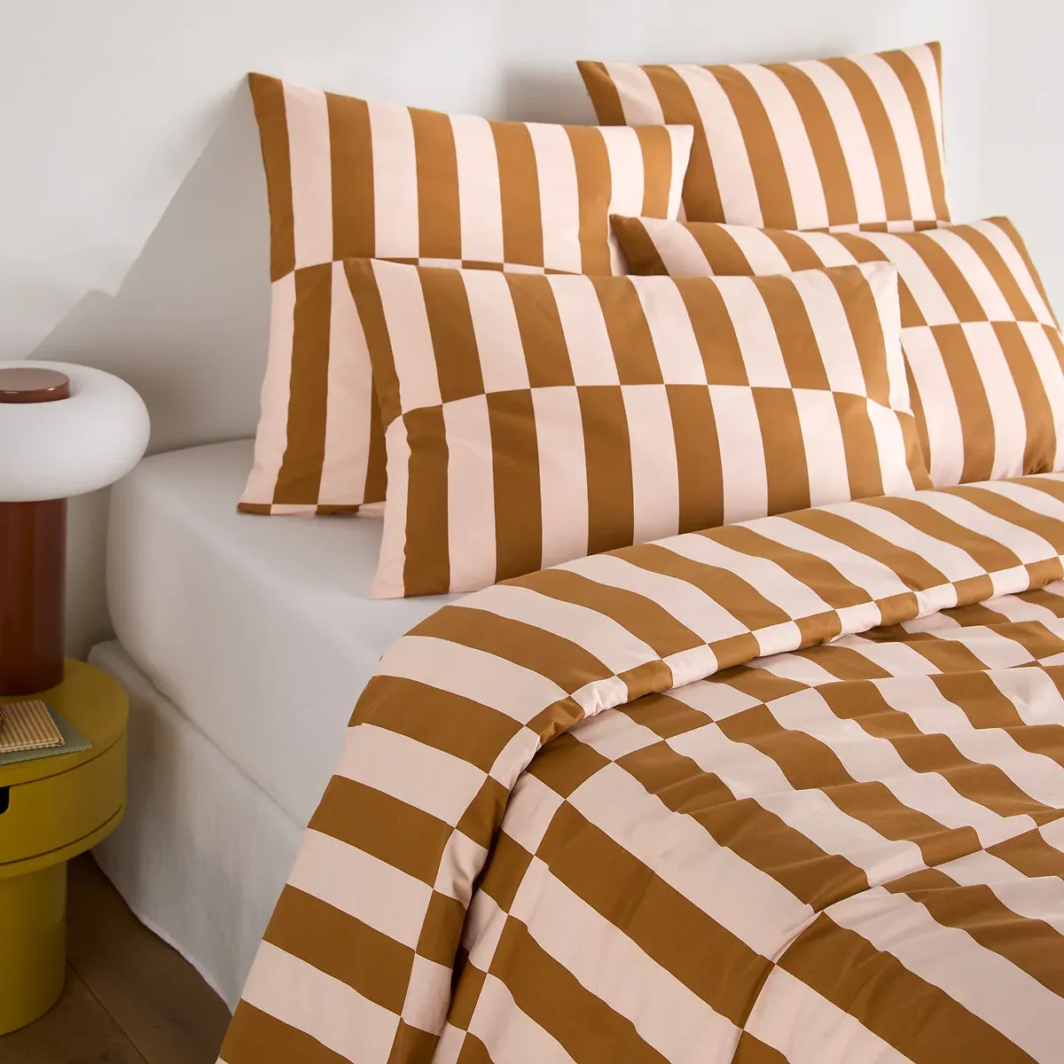 Tabaka Geometric Print Duvet Cover - Caramel, Recycled Cotton product