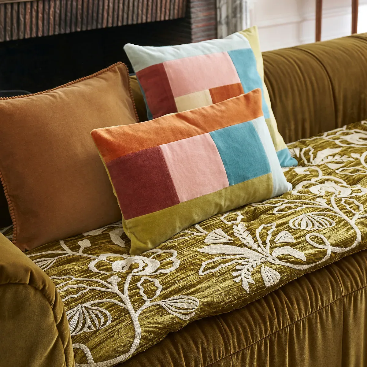 Tadeo Cushion Cover - Multi-Coloured, Cotton Velour alternate view