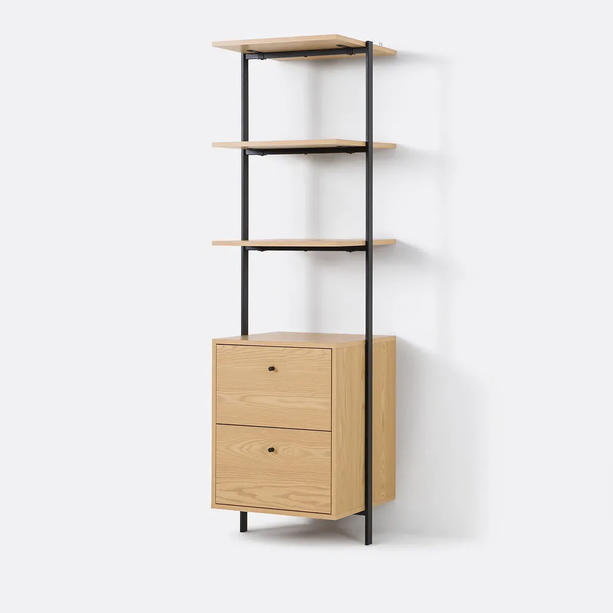 Talist 3-Shelf Wardrobe Module with 2 Drawers - Black, Oak product