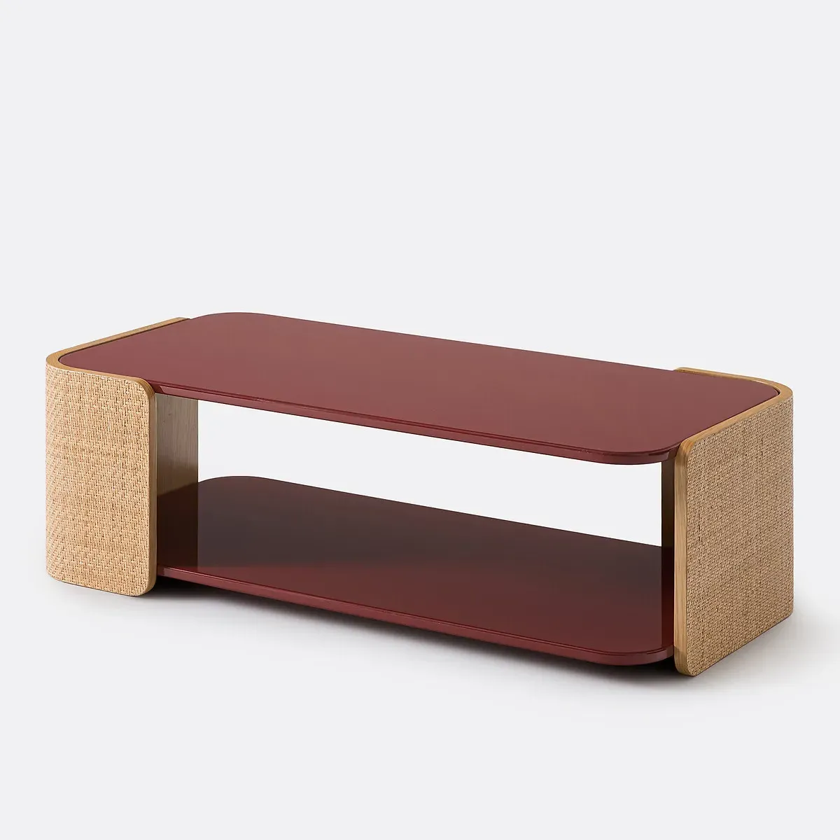 Talma Two-Tier Coffee Table - Burgundy, Lacquered MDF product