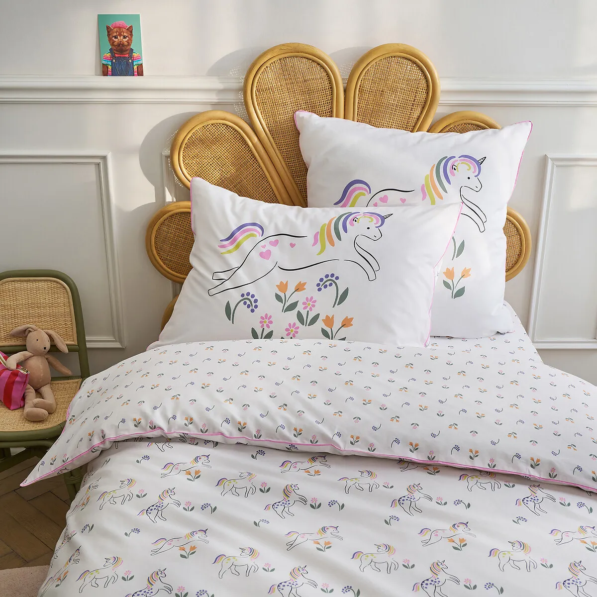 Tamila Unicorn Print Single Fitted Sheet - Animal Print, Recycled Cotton alternate view