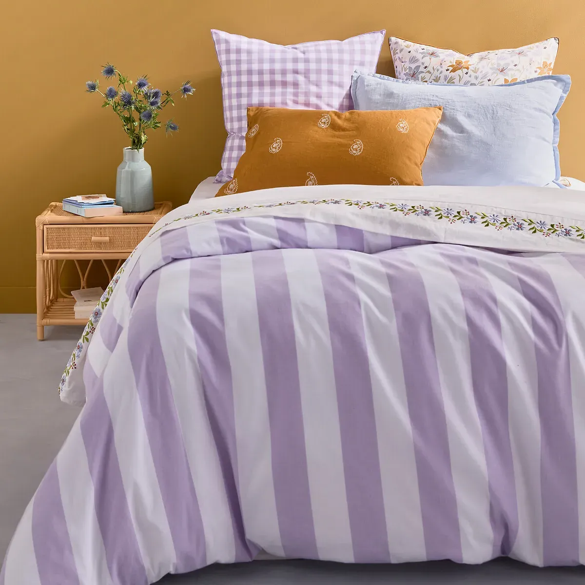 Tamori Striped Duvet Cover - Violet, Cotton product