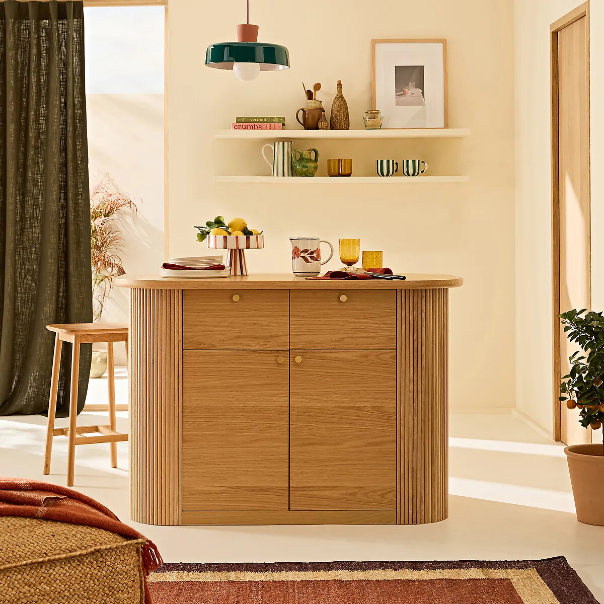 Tamula Kitchen Island with Storage - Oak alternate view