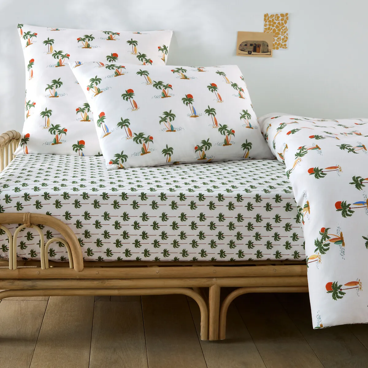 Tapahi Palm Tree Print Fitted Sheet - Recycled Cotton product