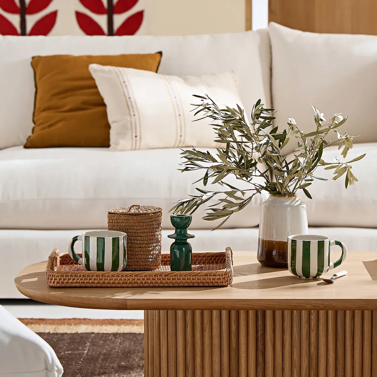 Taran Rectangular Tray with Handles - Natural, Rattan alternate view