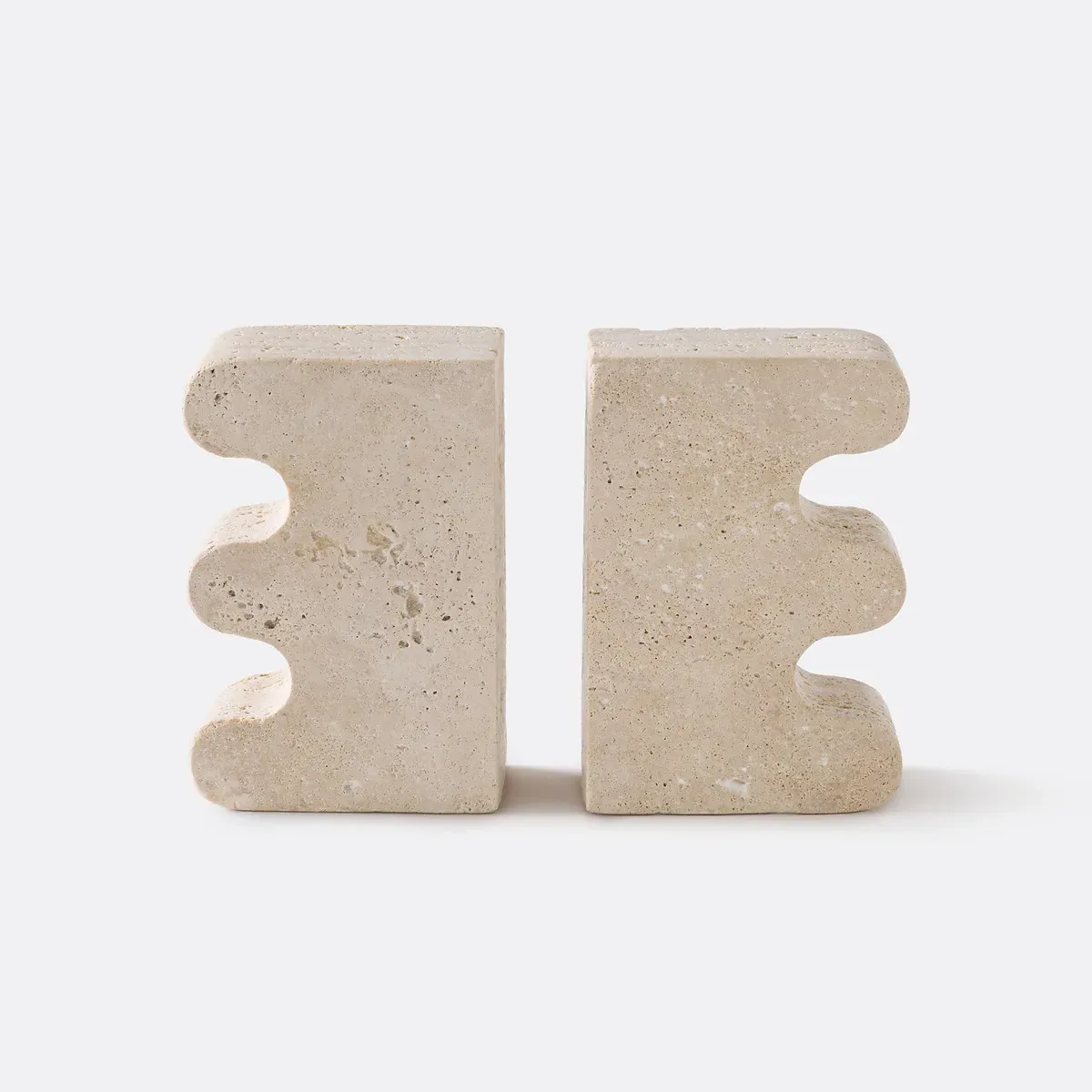 Tavla Set of 2 Bookends - Travertine product