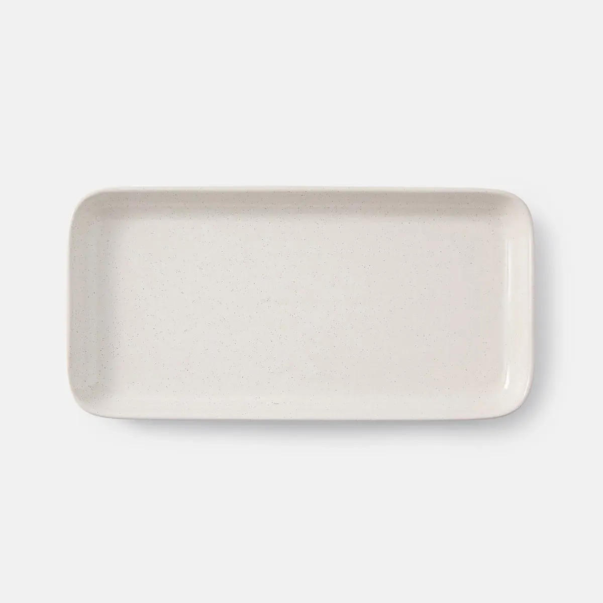 Tecka Rectangular Speckled Stoneware Serving Dish - Ecru product