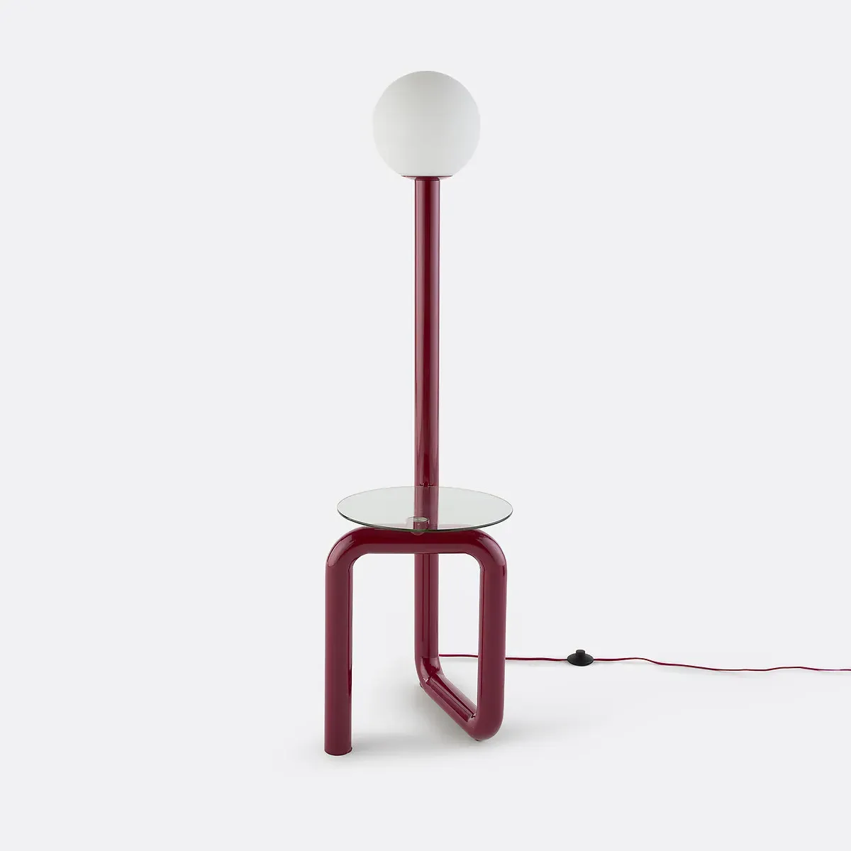 Tedy Floor Lamp with Shelf - Burgundy, Iron product
