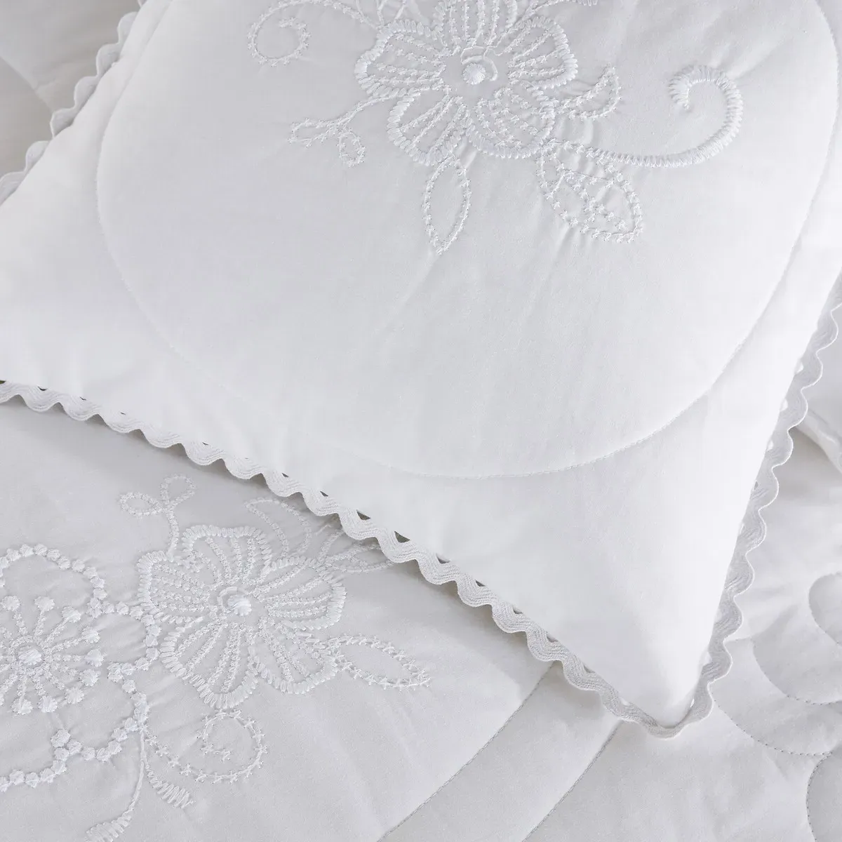 Tennessee Quilted Cushion Cover - White, Cotton alternate view