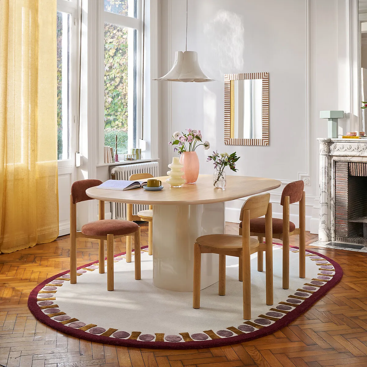 Tessen Petal Round Ceiling Light - Cream, Metal & Opaline alternate view
