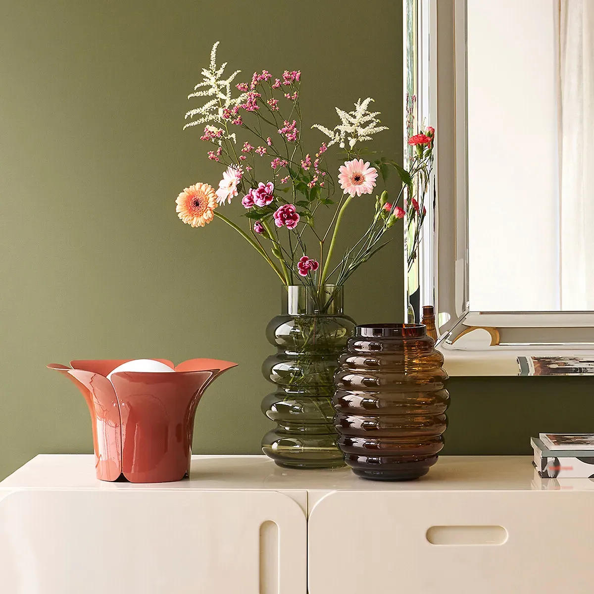 Tessen Tulip Table Lamp - Sienna, Opaline Glass alternate view