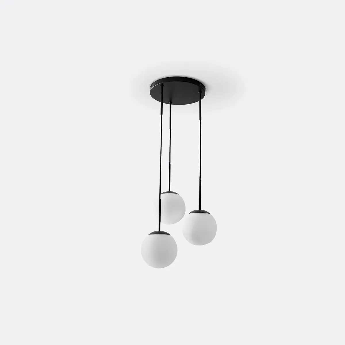 Theide Cluster Pendant Light - Black, Metal & Opaline Glass alternate view