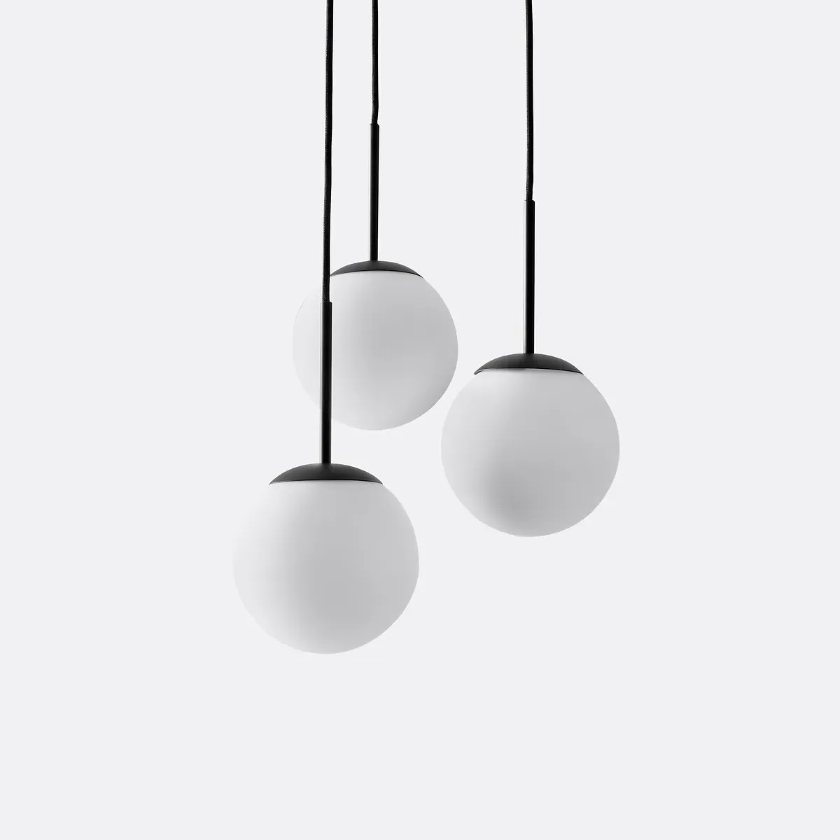 Theide Cluster Pendant Light - Black, Metal & Opaline Glass product