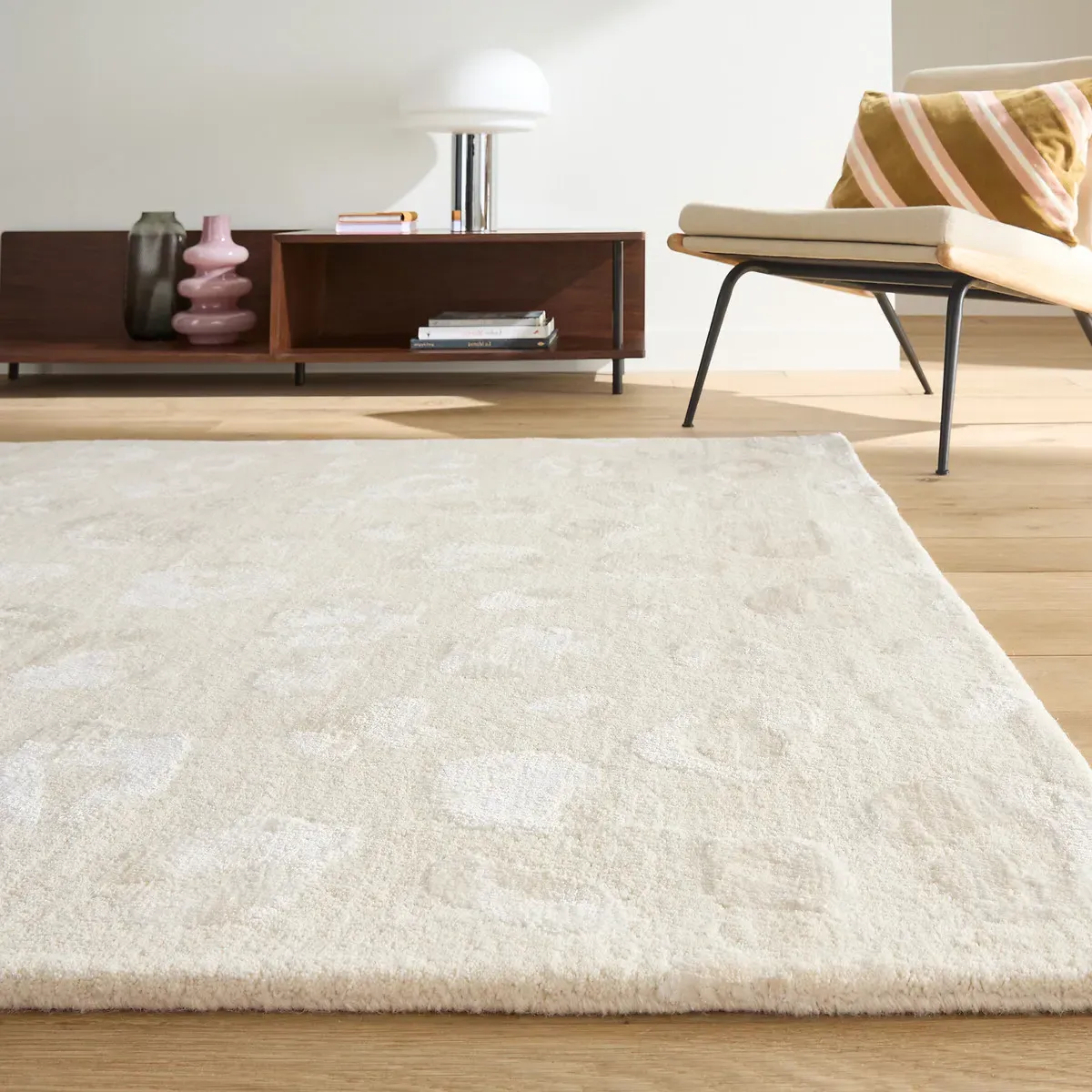 Thelma Leopard Print Rug - Ecru, Wool product