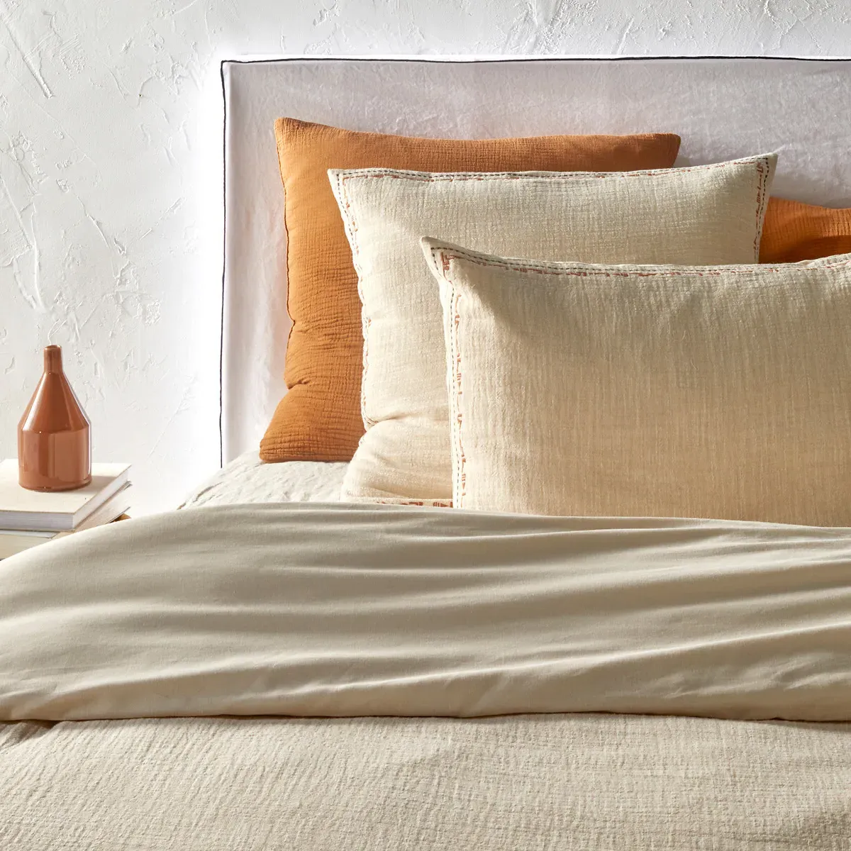 Thesari Two-Sided Duvet Cover - Ecru, Linen Cotton product