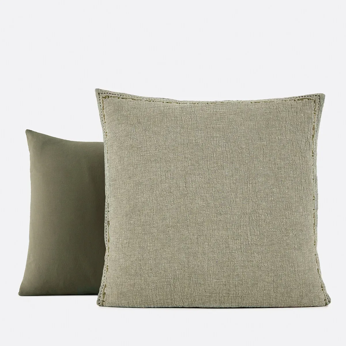 Thesari Two-Sided Pillowcase - Khaki, Linen Cotton product