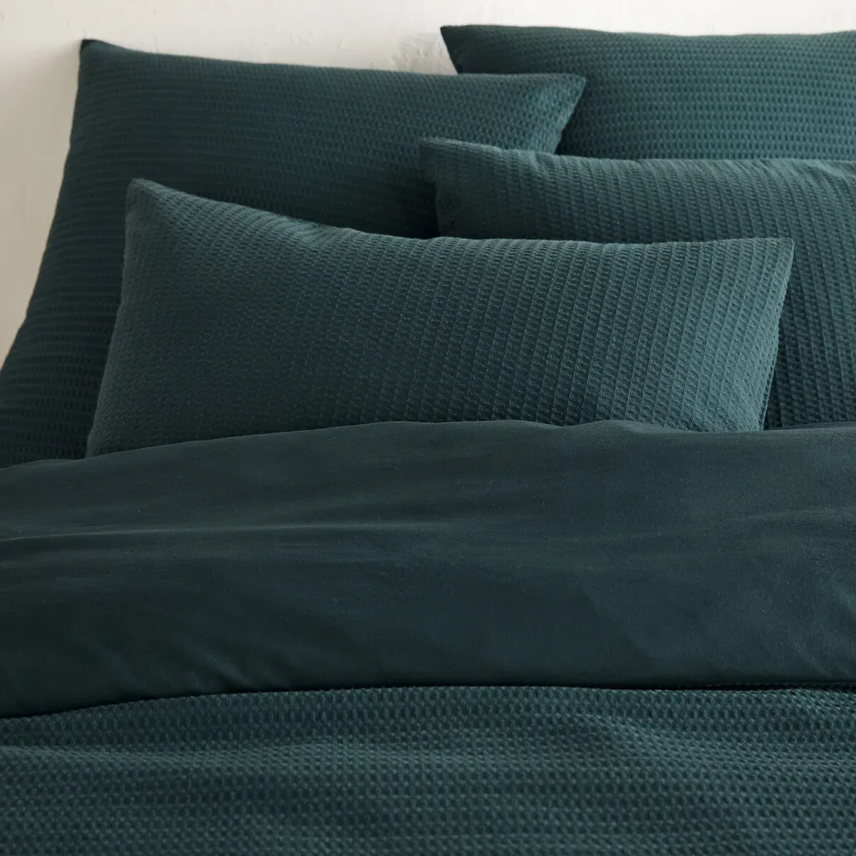 Tifly Honeycomb Duvet Cover - Petrol Blue, Washed Cotton alternate view