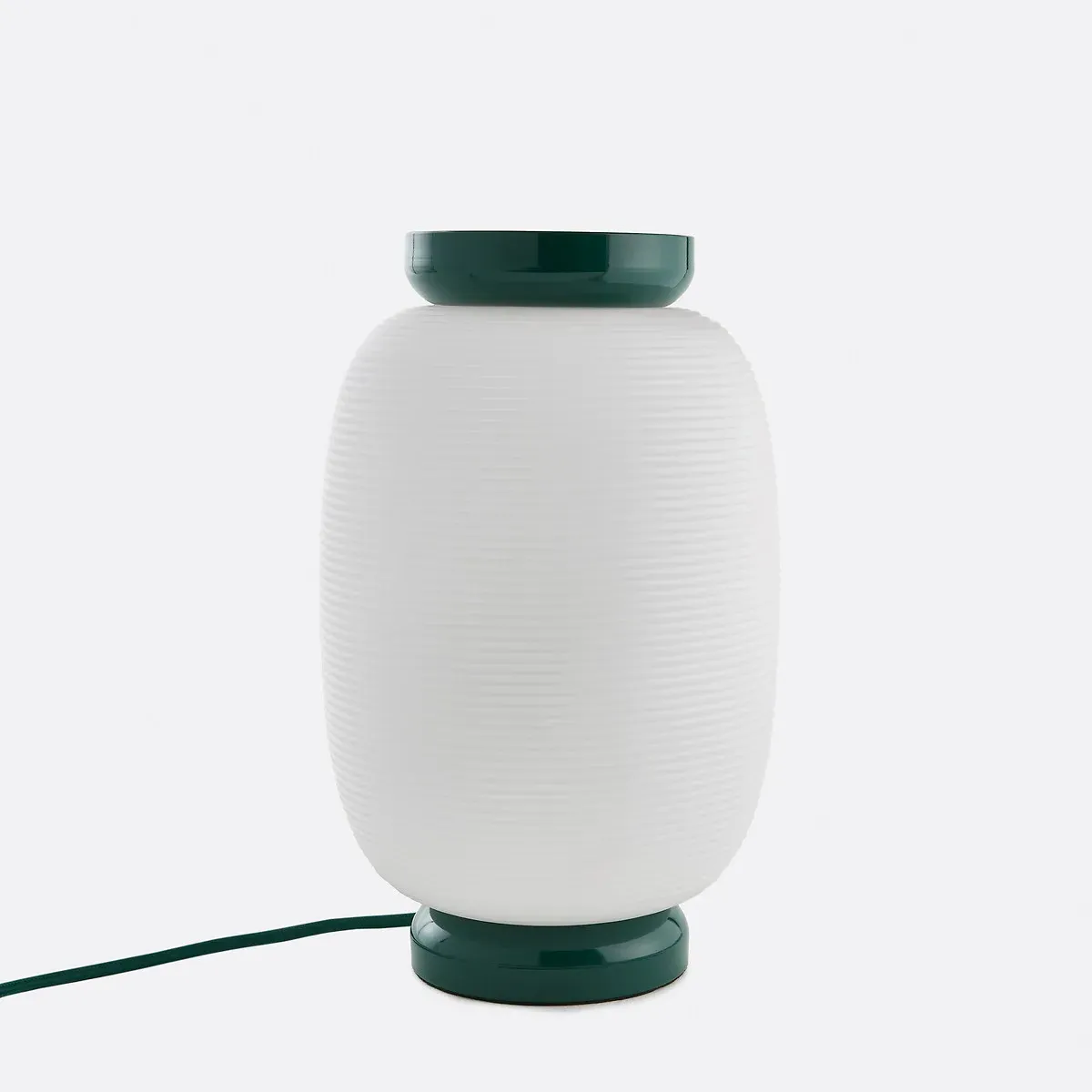 Tilan Grooved Globe Table Lamp - Green, Opaline Glass product
