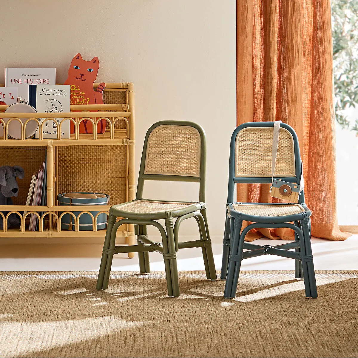 Tina Kids Rattan Chair - Blue alternate view