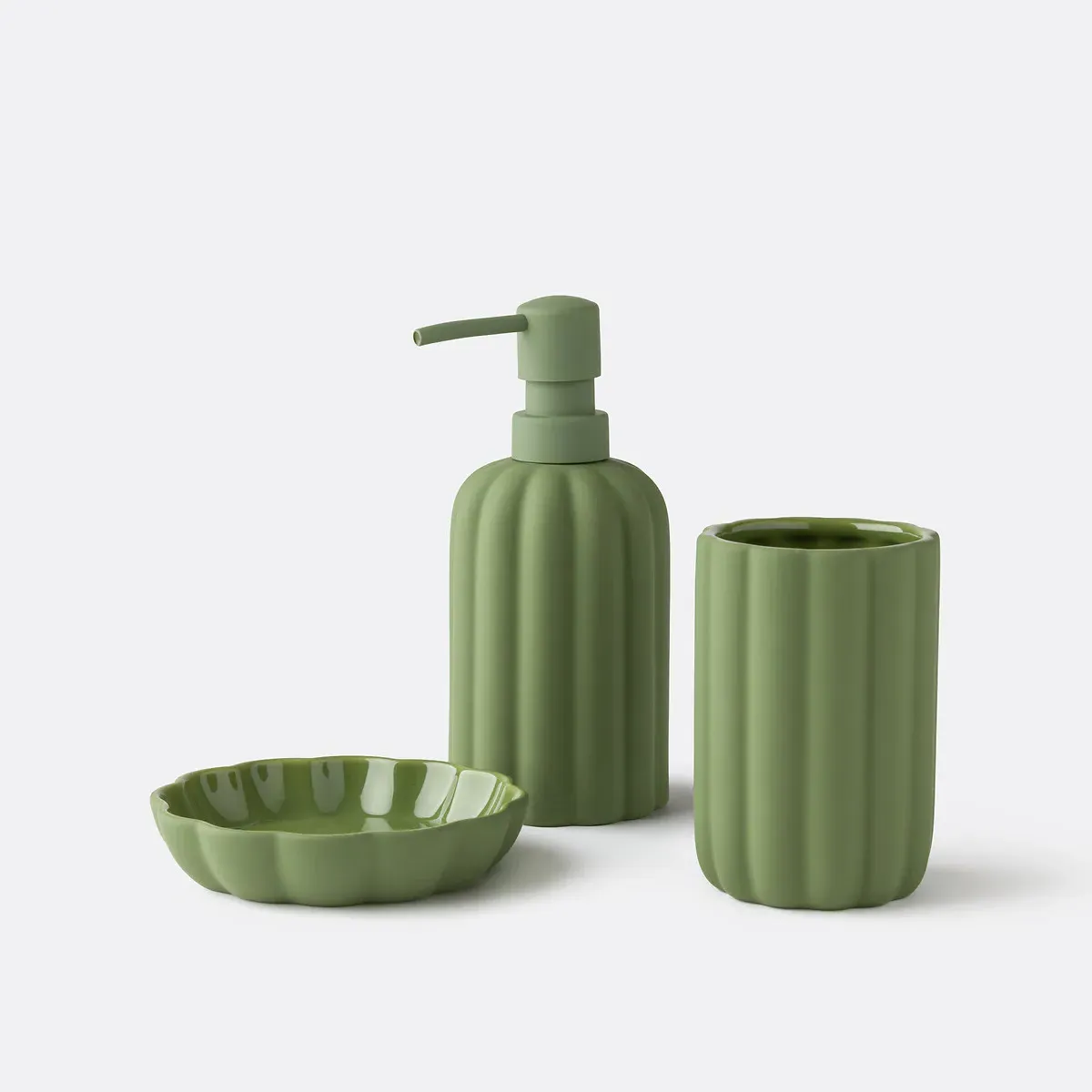 Tinio 3-Piece Bathroom Set - Khaki, Ceramic product