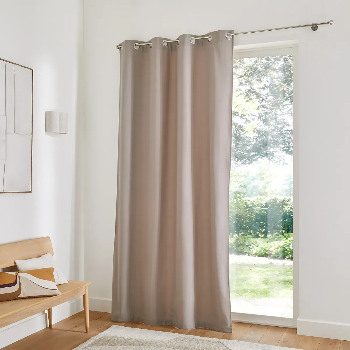 Tobison Thermal Fleece Curtain with Eyelets - Taupe, Polyester alternate view