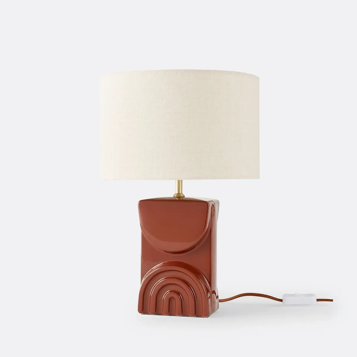 Topia Table Lamp - Brown, Ceramic & Linen product