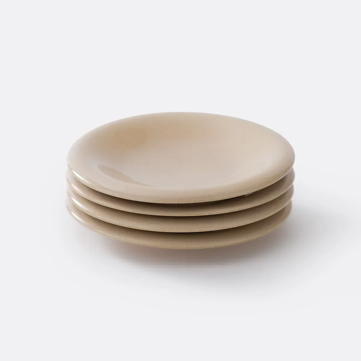 Toria Set of 4 Dessert Plates - Ecru Beige, Glazed Stoneware product