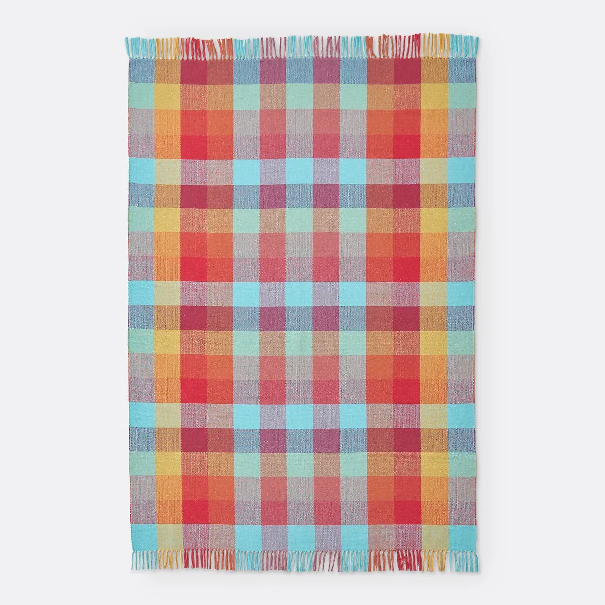 Torsos Handmade Tartan Rug - Multi-Coloured, Recycled Cotton product
