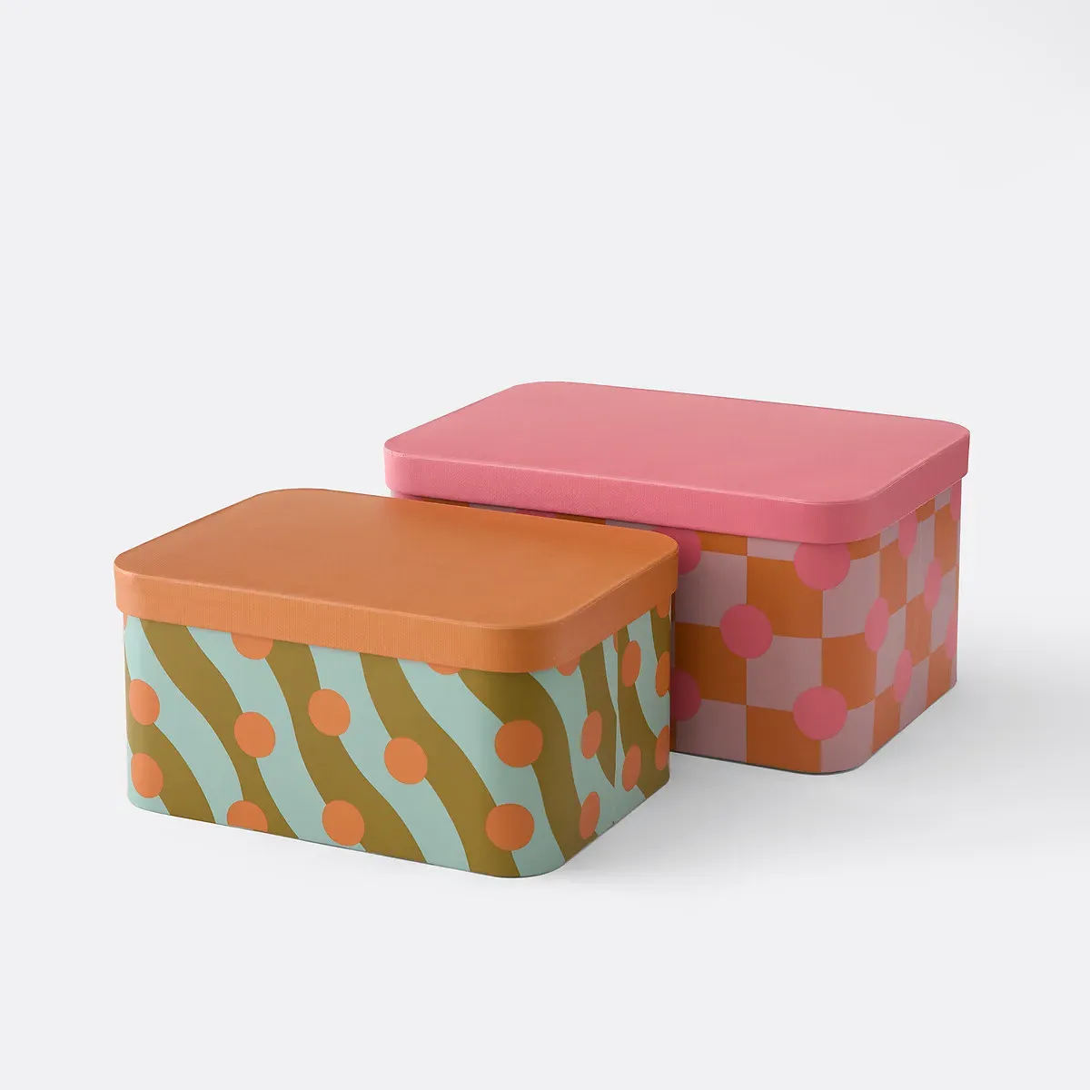 Touma Set of 2 Nesting Boxes with Lids - Multi-Coloured product