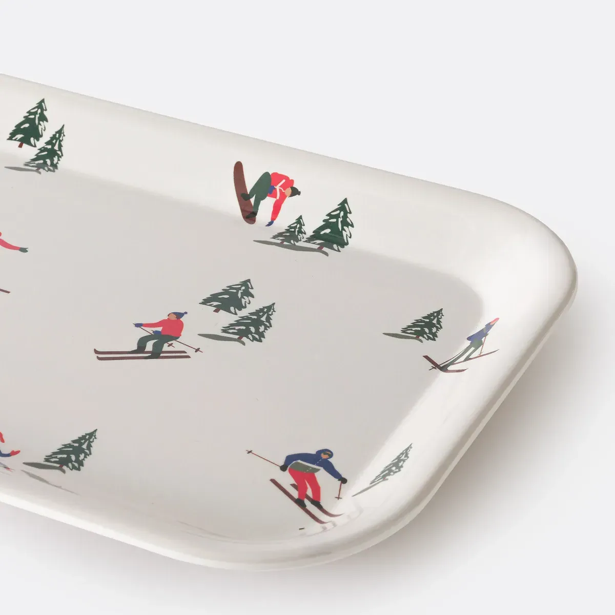 Tout Schuss Rectangular Tray - Skier Print, Melamine alternate view