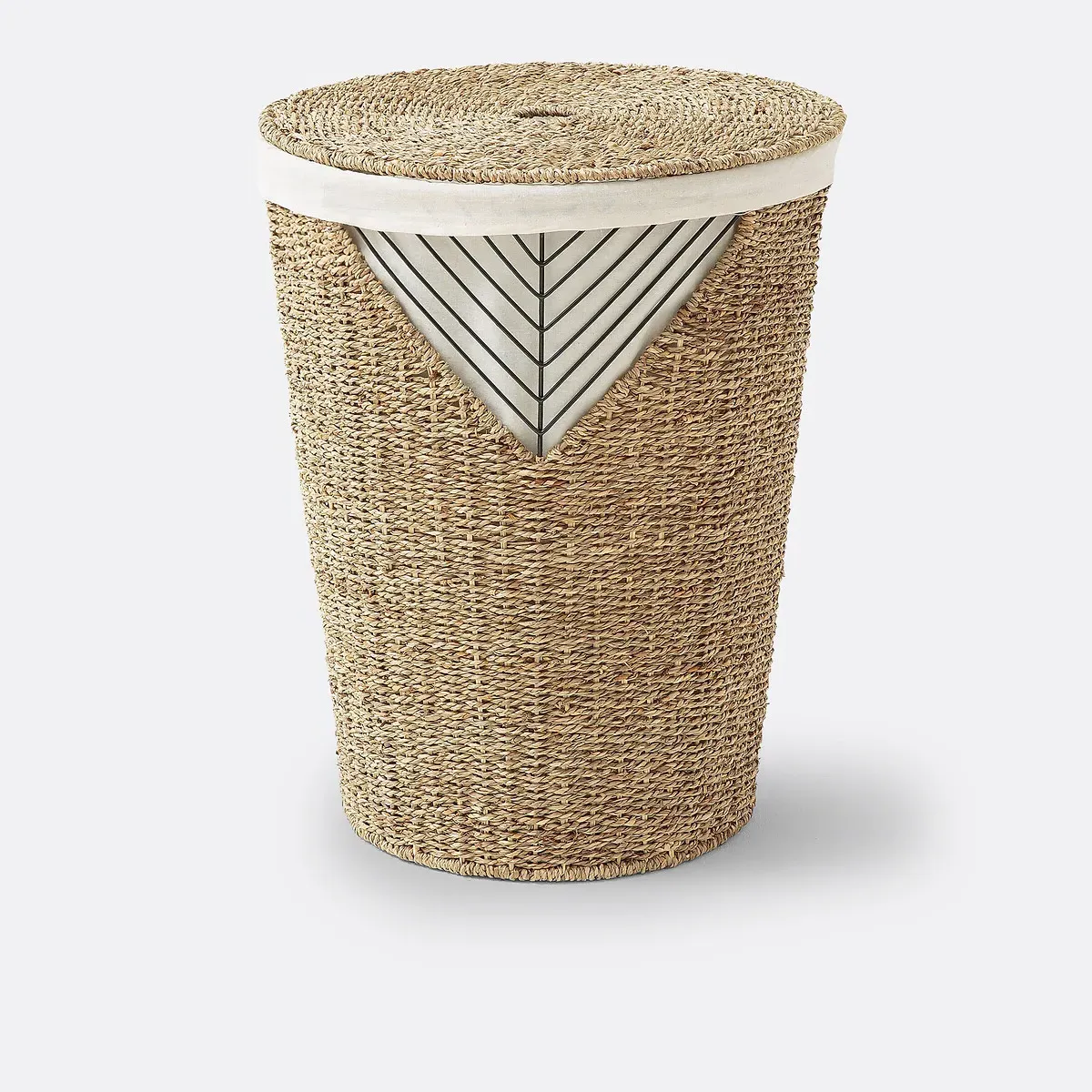 Tressie Woven Laundry Basket with Lid - Natural, Seagrass alternate view