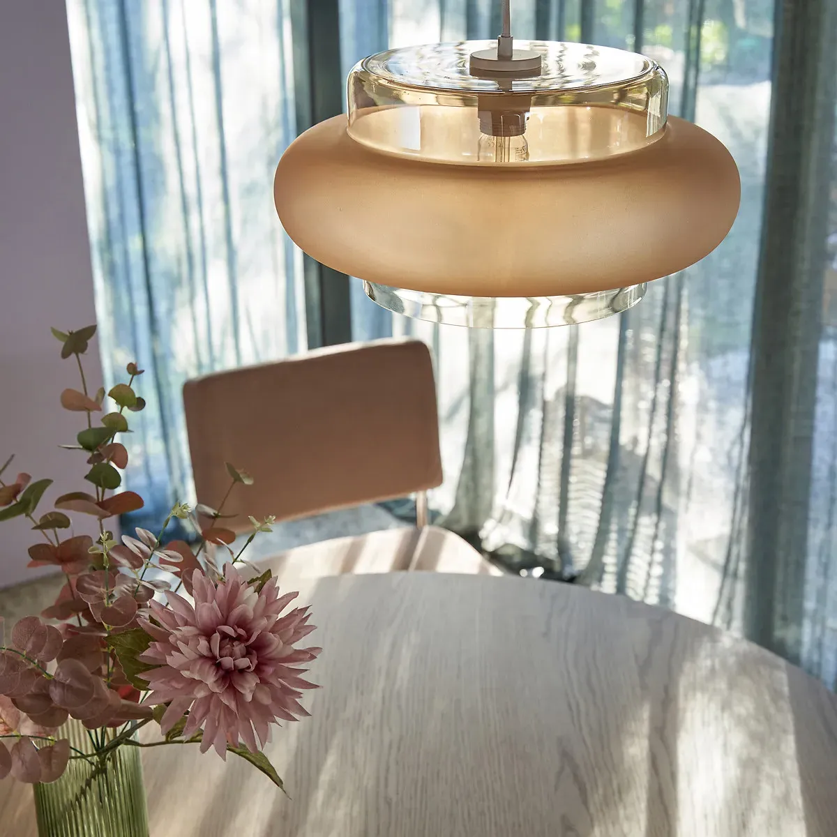 Triana Round Ceiling Light - Amber, Glass alternate view