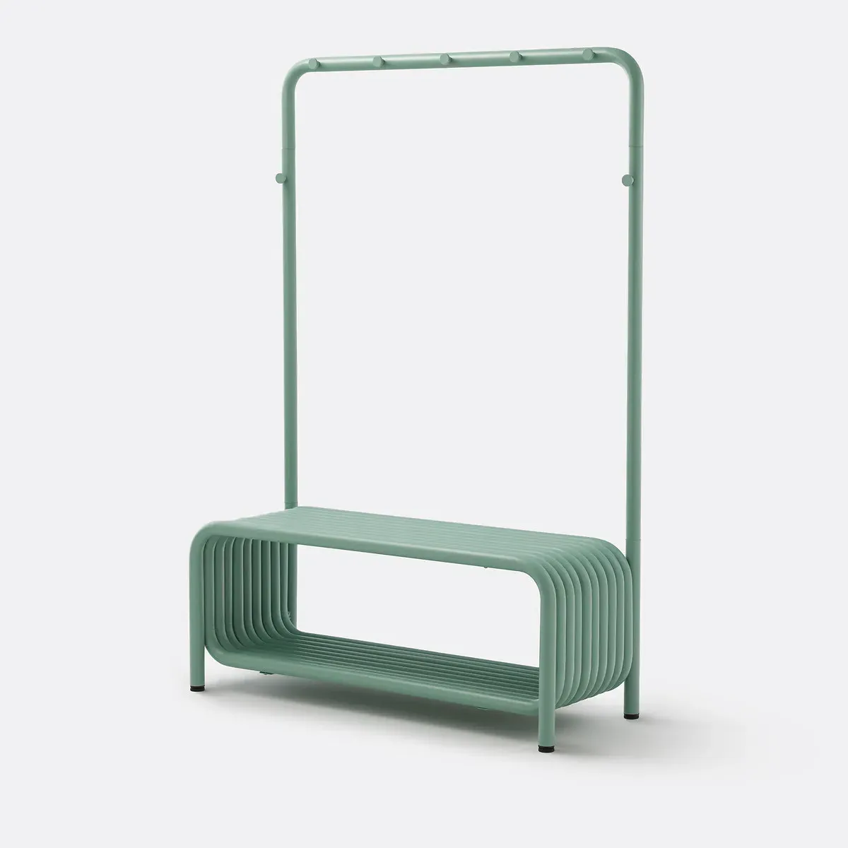 Tubi Cloakroom Bench with Storage - Grey-Green, Steel product